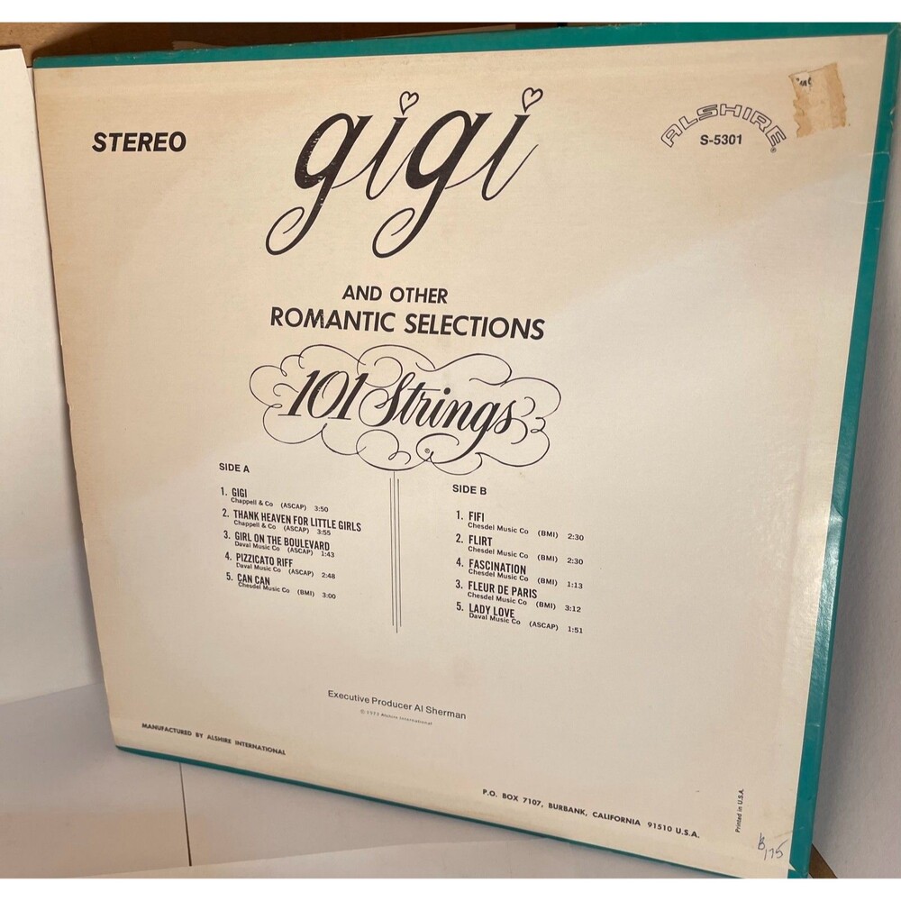 101 Strings Music & Songs From GIGI  LP Vinyl Record S-5301 - Picture 2 of 3